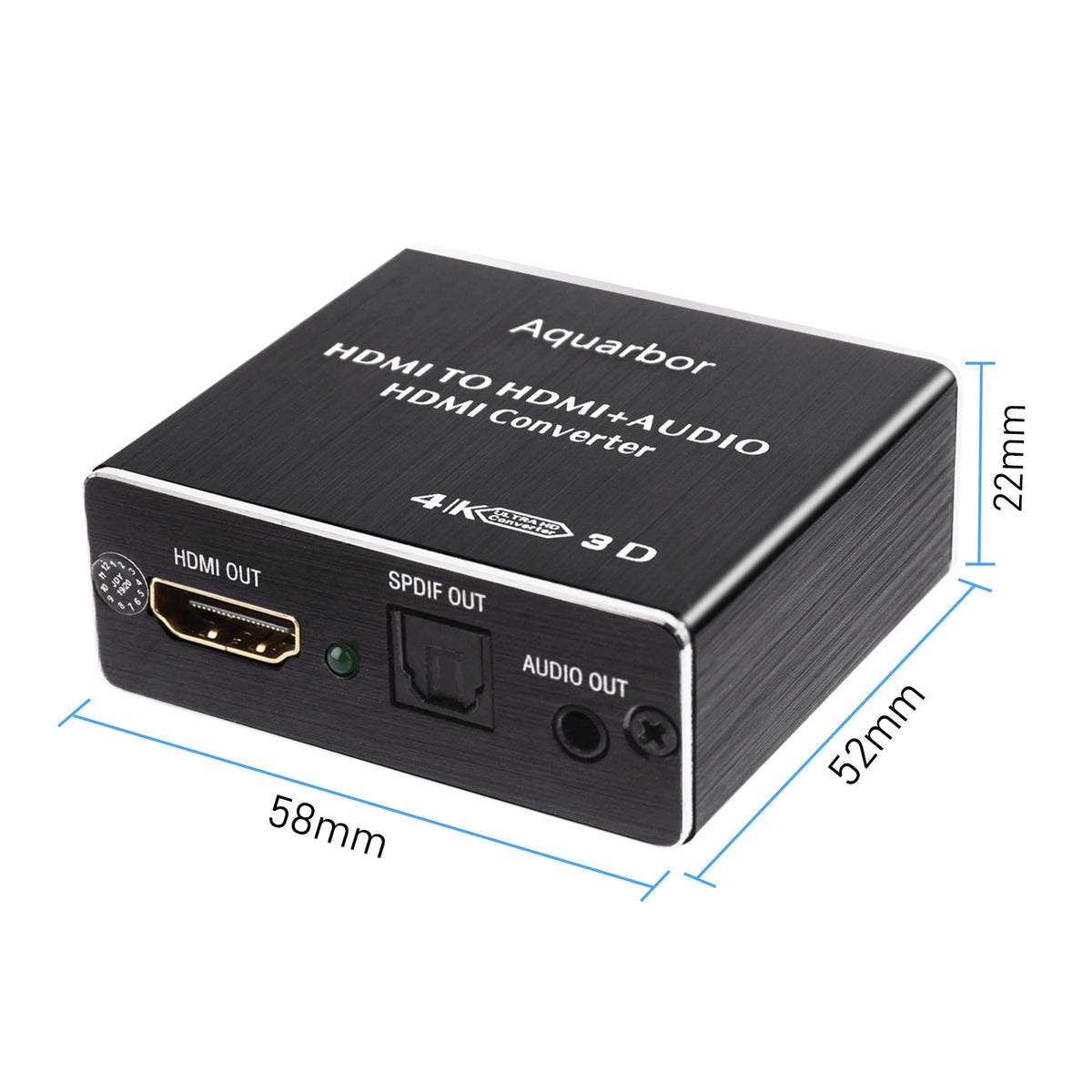 4K HDMI Audio Extractor Converter, 4K x 2K HDMI to HDMI and Optical TOSLINK SPDIF + 3.5mm Stereo Audio Extractor Converter HDMI Audio Splitter Adapter