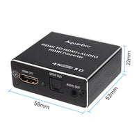 4K HDMI Audio Extractor Converter, 4K x 2K HDMI to HDMI and Optical TOSLINK SPDIF + 3.5mm Stereo Audio Extractor Converter HDMI Audio Splitter Adapter