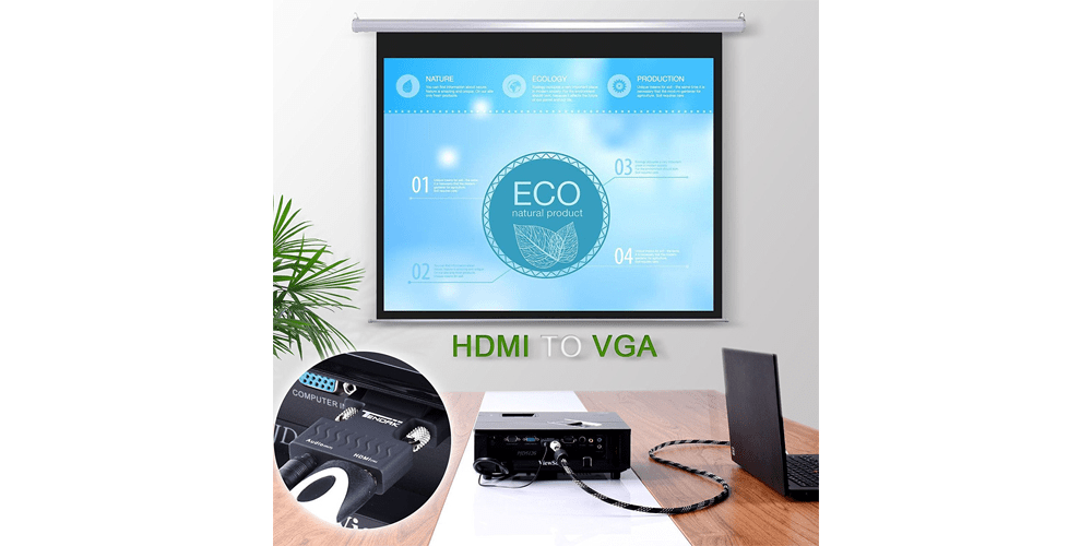 HDMI Female to VGA and Stereo Audio Female Adapter Converter | Tendak