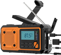 Tendak Crank Radio with Mobile Phone Charging Function, Emergency Radio FM AM SW with 4000 mAh Rechargeable / SOS Alarm / Torch & Reading Lamp, Solar Radio for Camping, Ourdoor