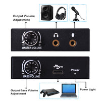 External Sound Card, Tendak USB Audio Adapter with Volume Output and Bass Adjustment, Stereo Sound Card with 3.5mm Microphone Port for Windows/Linux/MAC/iOS/Android System, PS5, Laptops, Desktops