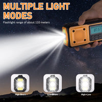 Tendak Crank Radio with Mobile Phone Charging Function, Emergency Radio FM AM SW with 4000 mAh Rechargeable / SOS Alarm / Torch & Reading Lamp, Solar Radio for Camping, Ourdoor