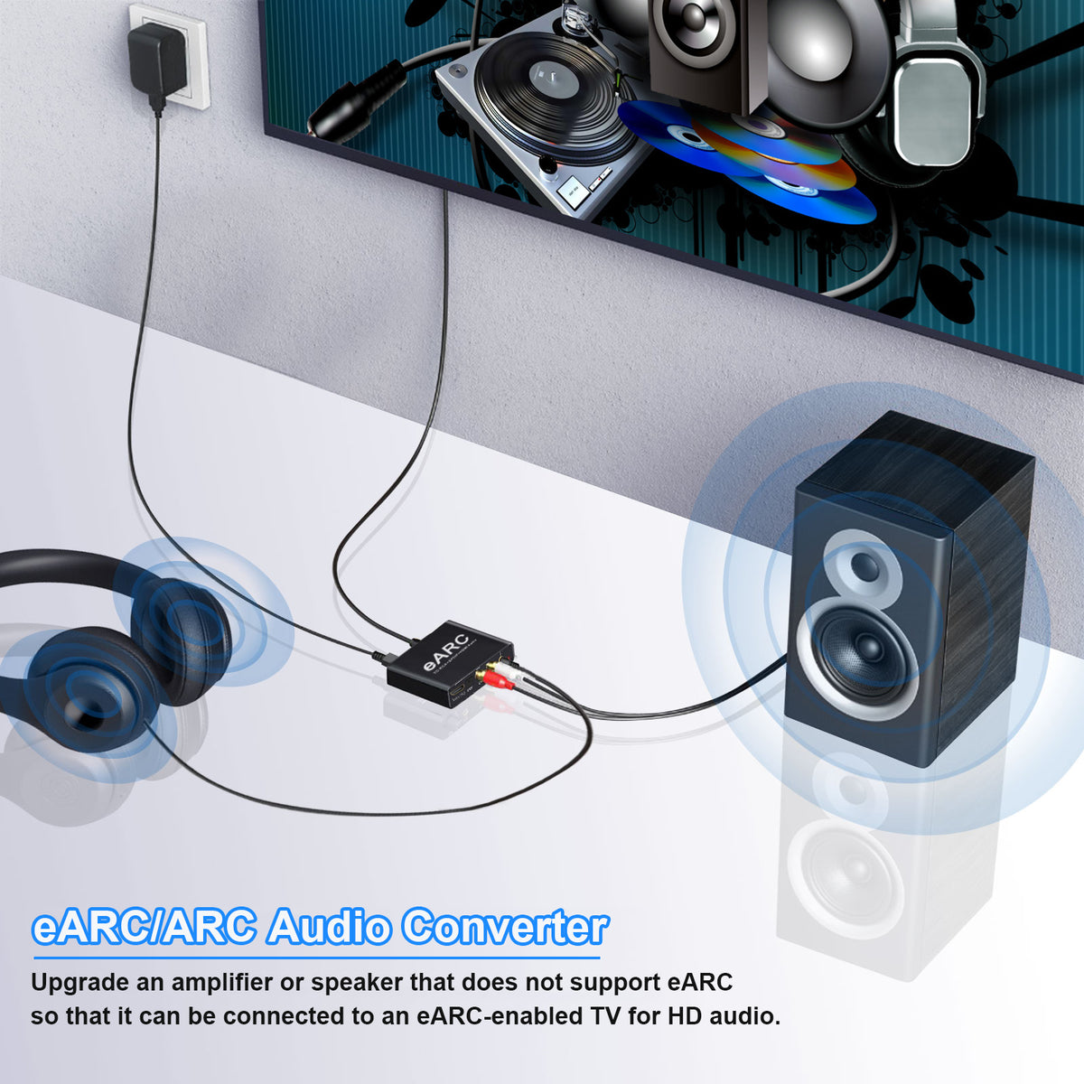 Audio Cable Converting Headphones To Speakers 192KHz EARC/ARC