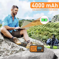 Tendak Crank Radio with Mobile Phone Charging Function, Emergency Radio FM AM SW with 4000 mAh Rechargeable / SOS Alarm / Torch & Reading Lamp, Solar Radio for Camping, Ourdoor