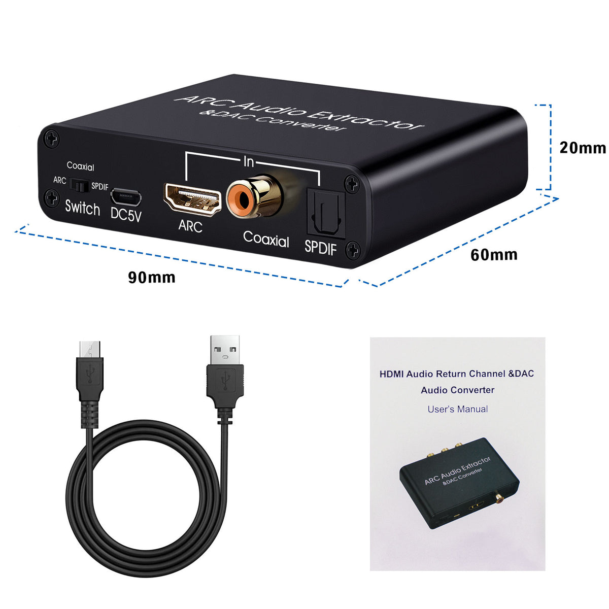 HDMI ARC Audio Extractor, Tendak 192KHz ARC Audio Extractor DAC Conver