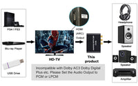 HDMI ARC Adapter, Tendak ARC Audio Extractor with Digital Optical TOSLINK SPDIF/Coaxial and Analog 3.5mm L/R Stereo Audio Converter for HDTV Soundbar Speaker Amplifier