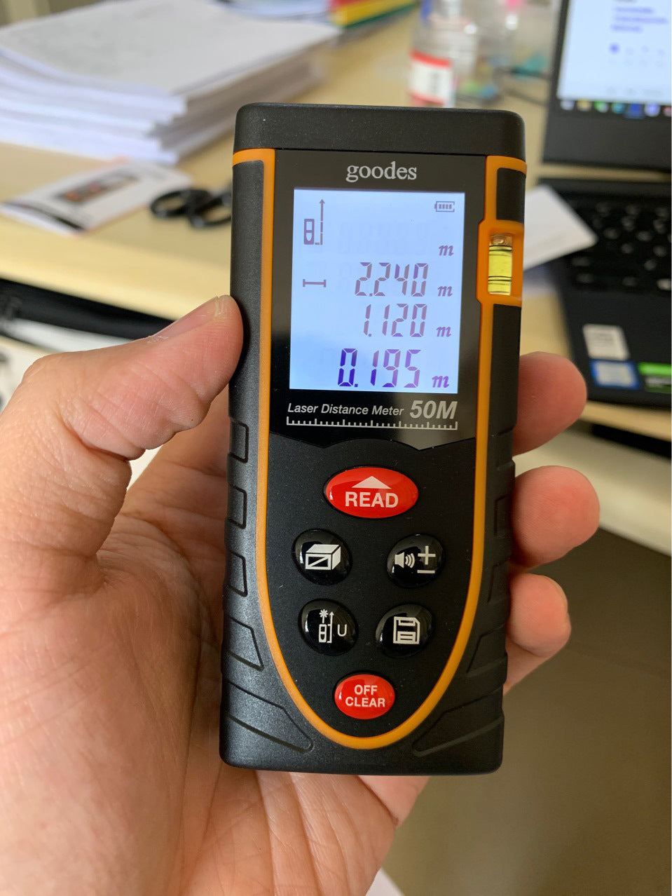 Goodes Laser Distance Meter, Infrared Distance Meter High Precision Measuring Instrument Laser Ruler Electronic Ruler
