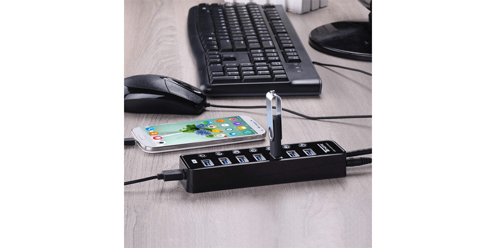 USB Hub, USB 3.0 Hub with Individual Power Switches | Tendak