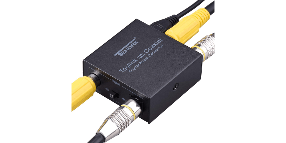 Digital Optical to Coaxial Converter and Coax to Optical Toslink Converter Adapter | Tendak