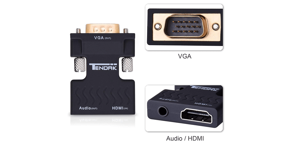 HDMI to VGA, HDMI to VGA Adapter, Gold-Plated 1080P Active HDMI to VGA  Adapter Video Converter Male to Female PC/Laptop/DVD Black