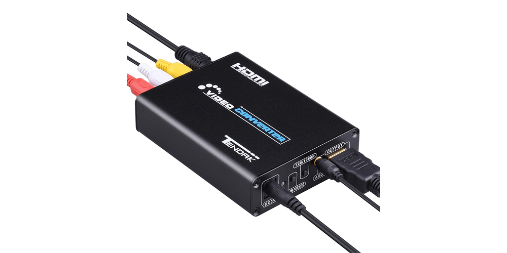 RCA Svideo to HDMI Converter,3RCA AV CVBS Composite SVideo RL Audio to HDMI Converter Adapter | Tendak