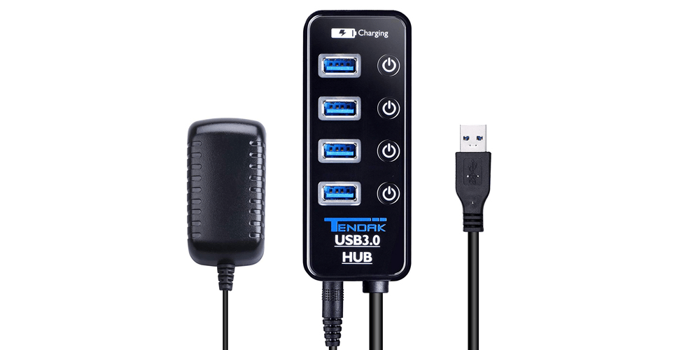 Bidrag bomuld Afskrække 4 Ports USB 3.0 Hub with Individual Power Switches and LEDs | Tendak